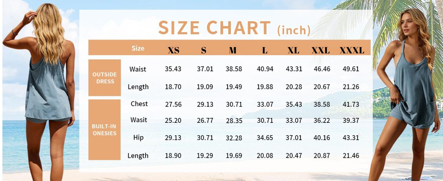 Women's Summer Sleeveless Mini Dress with Built-in Shorts V Neck Spaghetti Straps Athletic Shorts Tennis Dress with Pockets