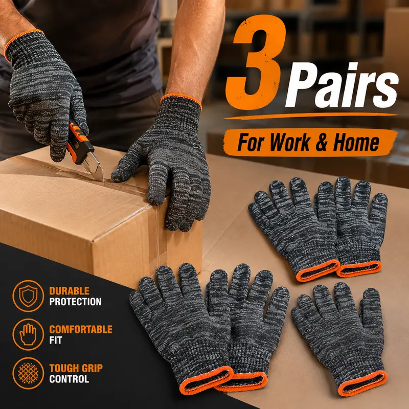 Gardening Gloves for Men & Women, Multi-Purpose Work Gloves with Tough Grip, Stretch Knit Breathable Yard Gloves for Gardening, DIY, Home & Workshop Tasks
