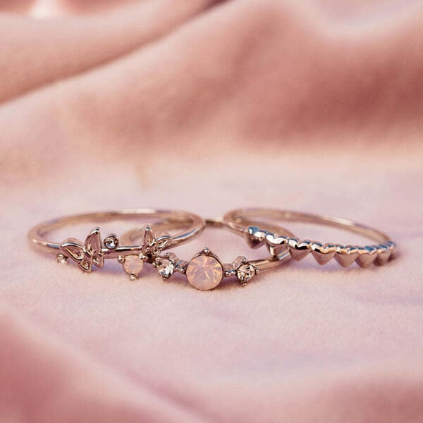 (🎁Last Day 49% OFF)Three Layer Butterfly Stacking Silver Rings