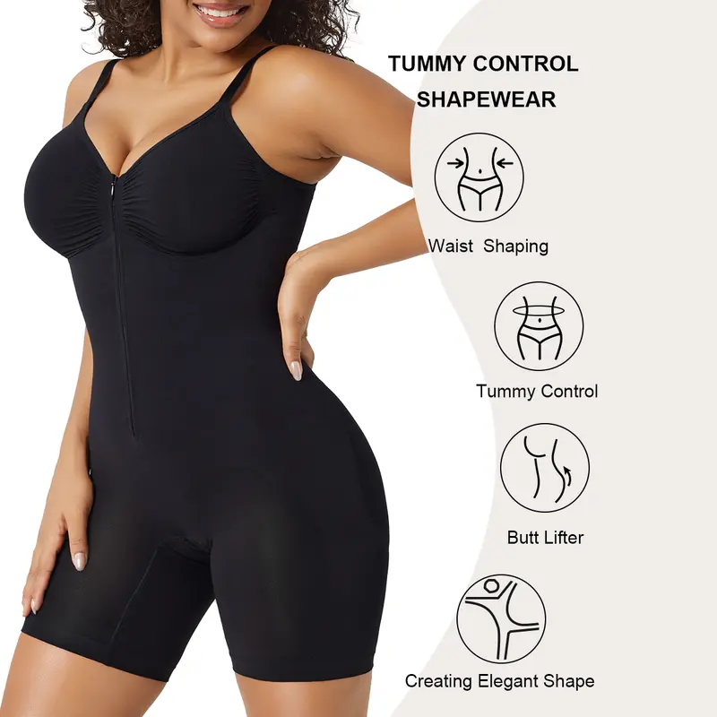 💕 Feel Confident in Every Outfit ✨ Ultra-Comfort Zip-Up Tummy Control Bodysuit