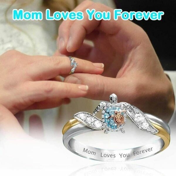 (🎁Last Day 49% OFF)Mom Loves You Forever Turtle Statement Ring