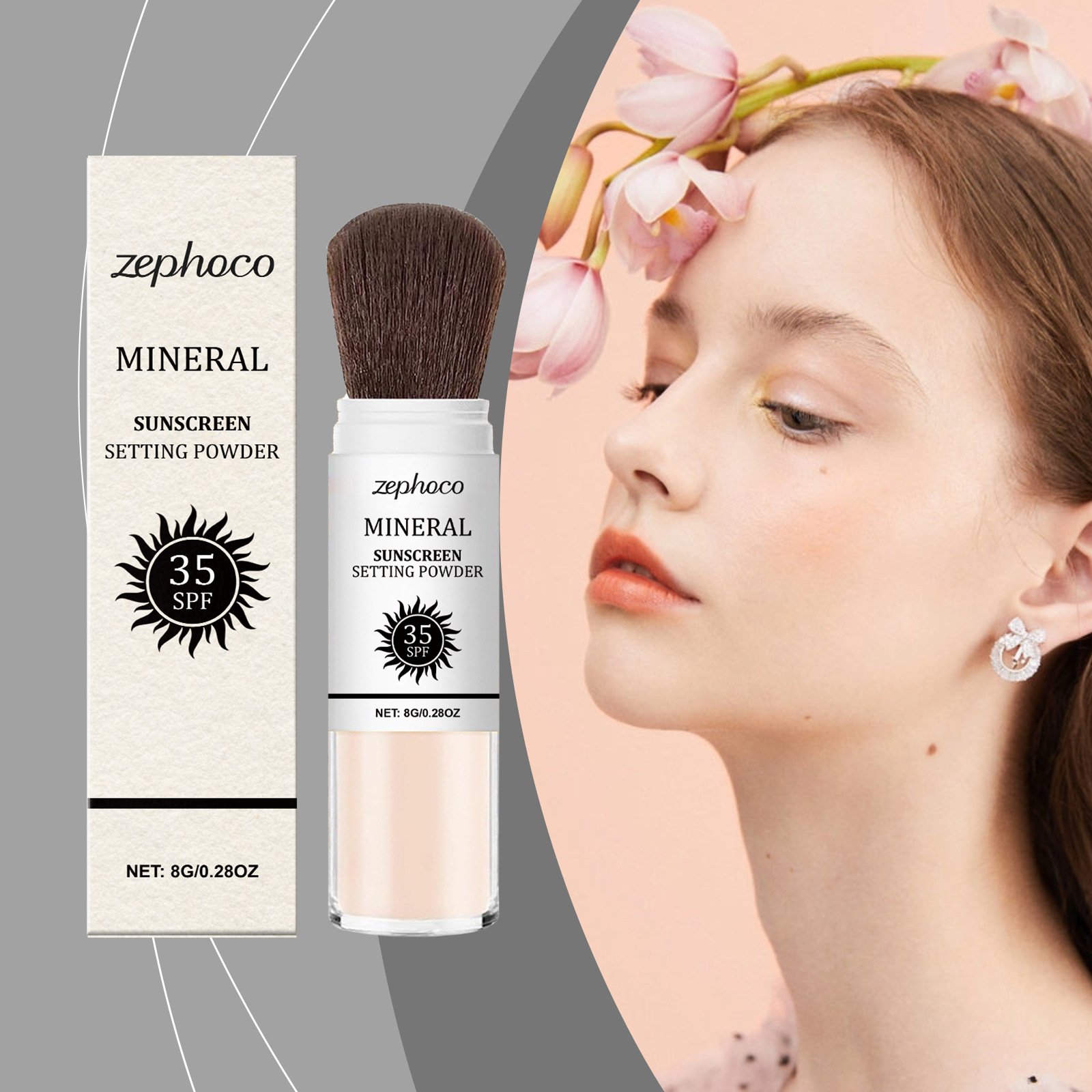 (🎁Last Day 49% OFF)Mineral Sunscreen Setting Powder—🌞💦SPF 35, Oil Control Natural Matte Finish,for All Skin