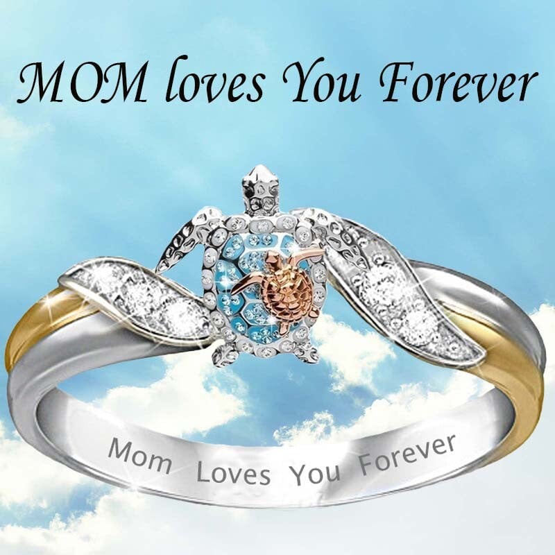 (🎁Last Day 49% OFF)Mom Loves You Forever Turtle Statement Ring