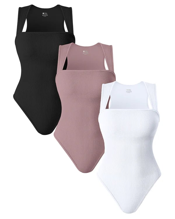 ✨LAST DAY 49%✨[3 Pieces] Square Neck Sleeveless Bodysuits