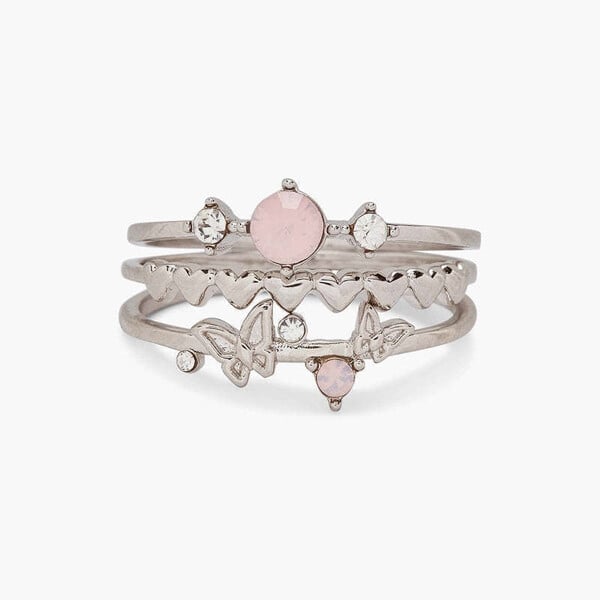 (🎁Last Day 49% OFF)Three Layer Butterfly Stacking Silver Rings