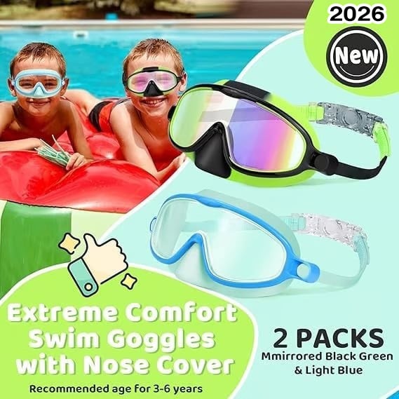 🏊‍♀️Last Day Buy 1 Get 1 Free🏊‍♀️-HD children's large frame waterproof and anti-fog swimming goggles🏊‍♀️