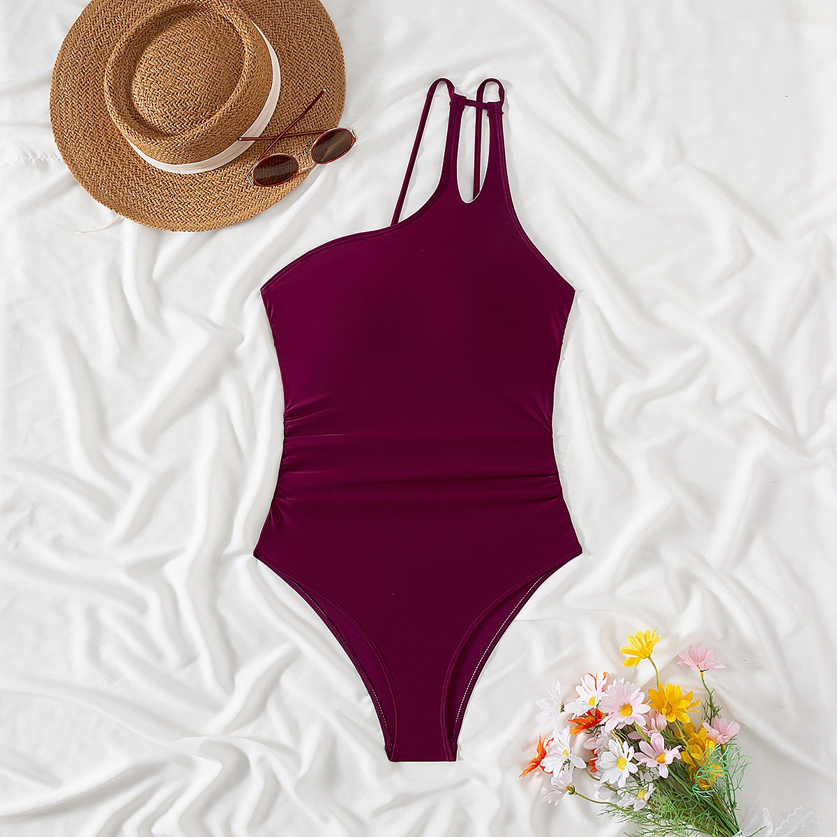 (🎁Last Day 49% OFF)🩱One Shoulder One Piece Swimsuit🏖️