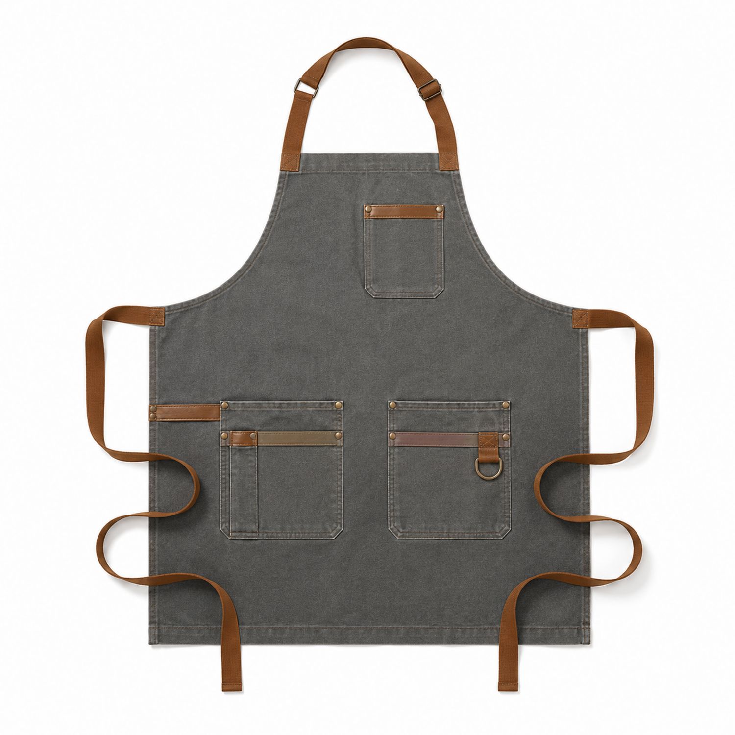 Tablier de Cuisine Réglable avec Poches Multiples Gris