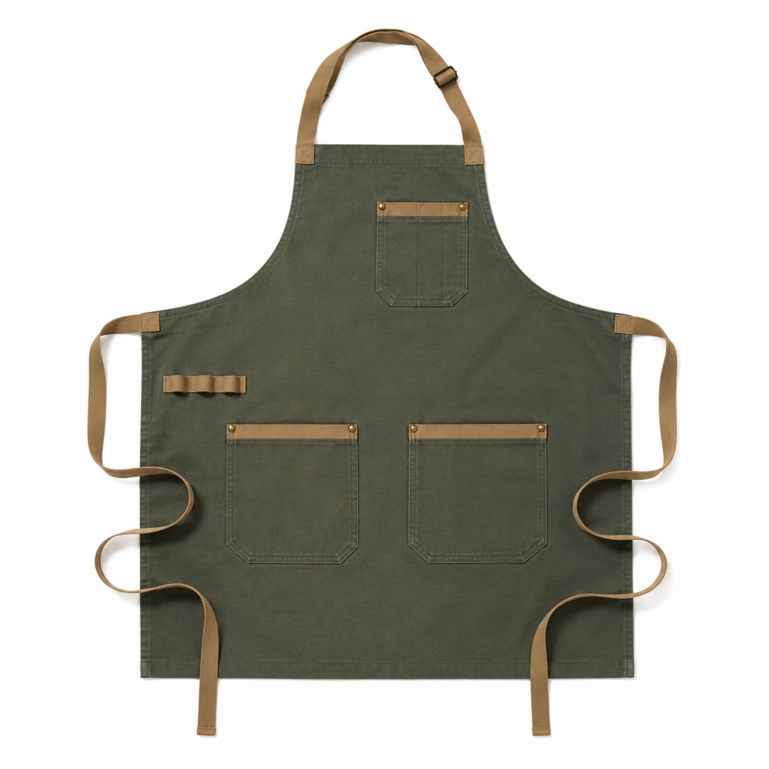 Tablier de Cuisine Kaki avec Poches Multifonctions