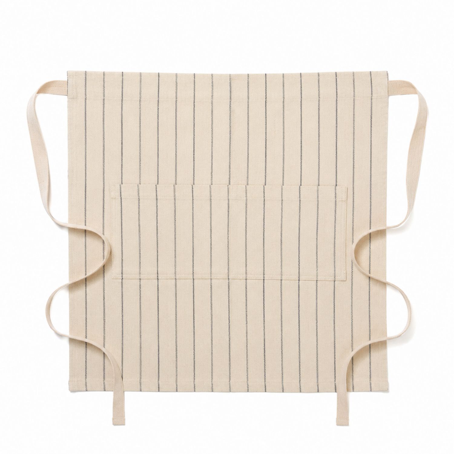 Tablier de Cuisine Beige à Rayures avec Poche Frontale