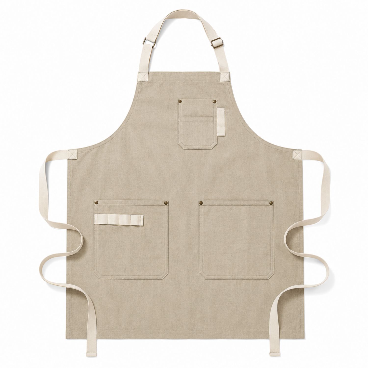 Tablier Beige Réglable avec Poches Multiples