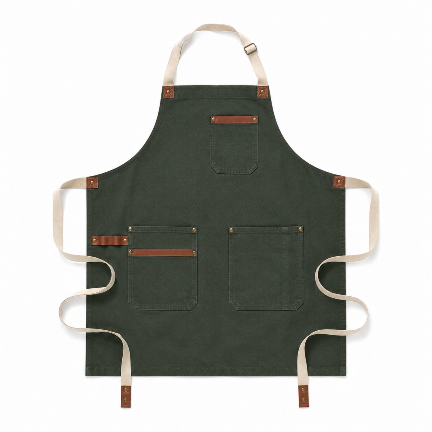 Tablier de Cuisine Vert avec Poches Multifonctions