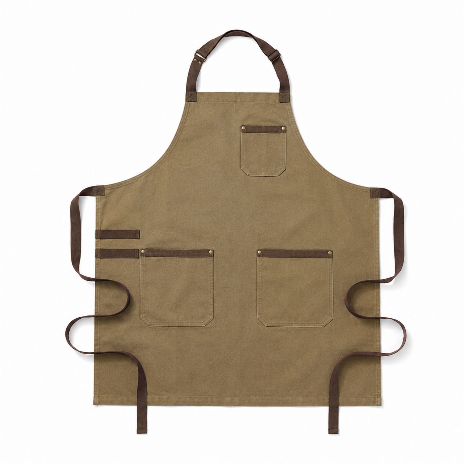Tablier de Cuisine Réglable avec Poches - Kaki