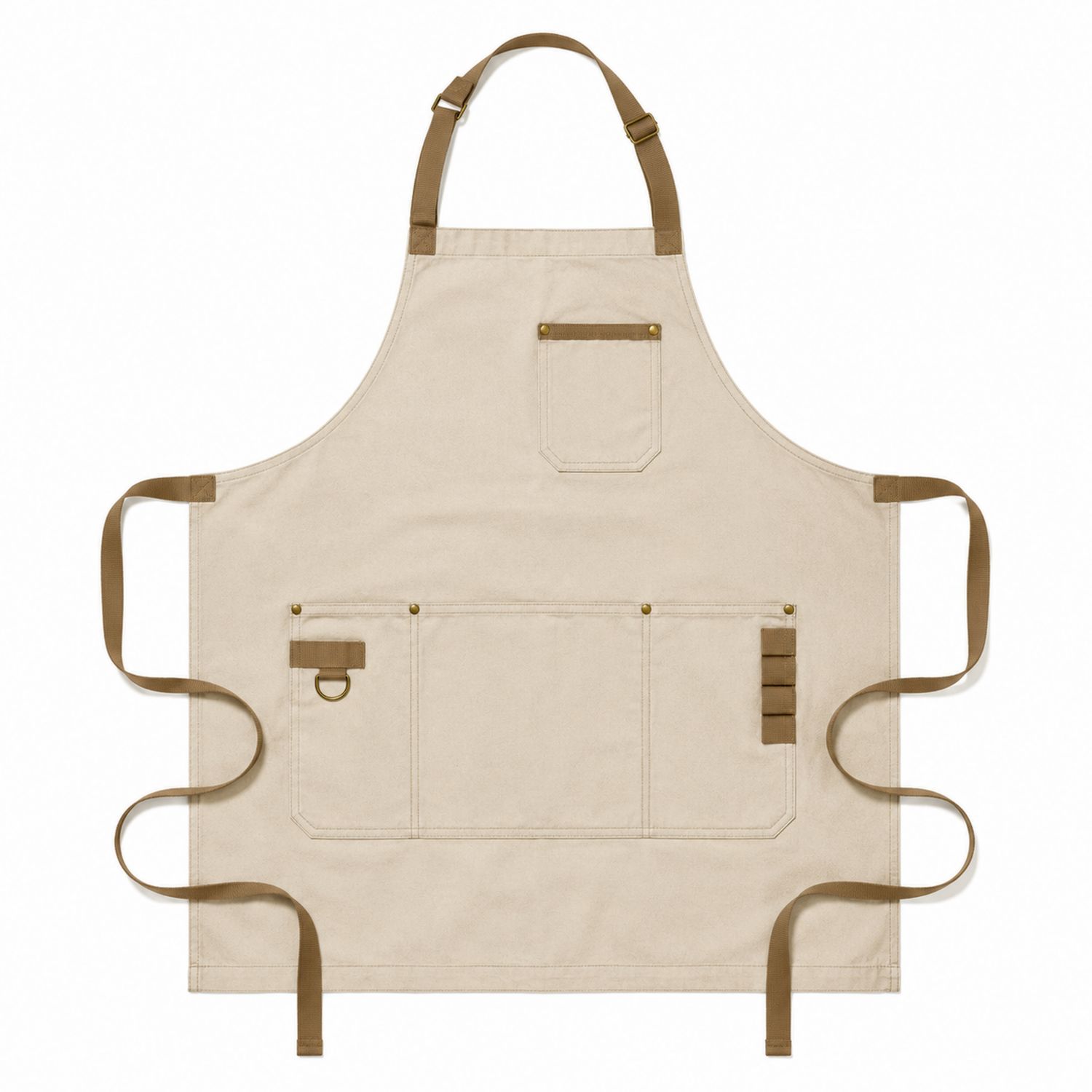 Tablier de Cuisine Beige avec Poches Multiples