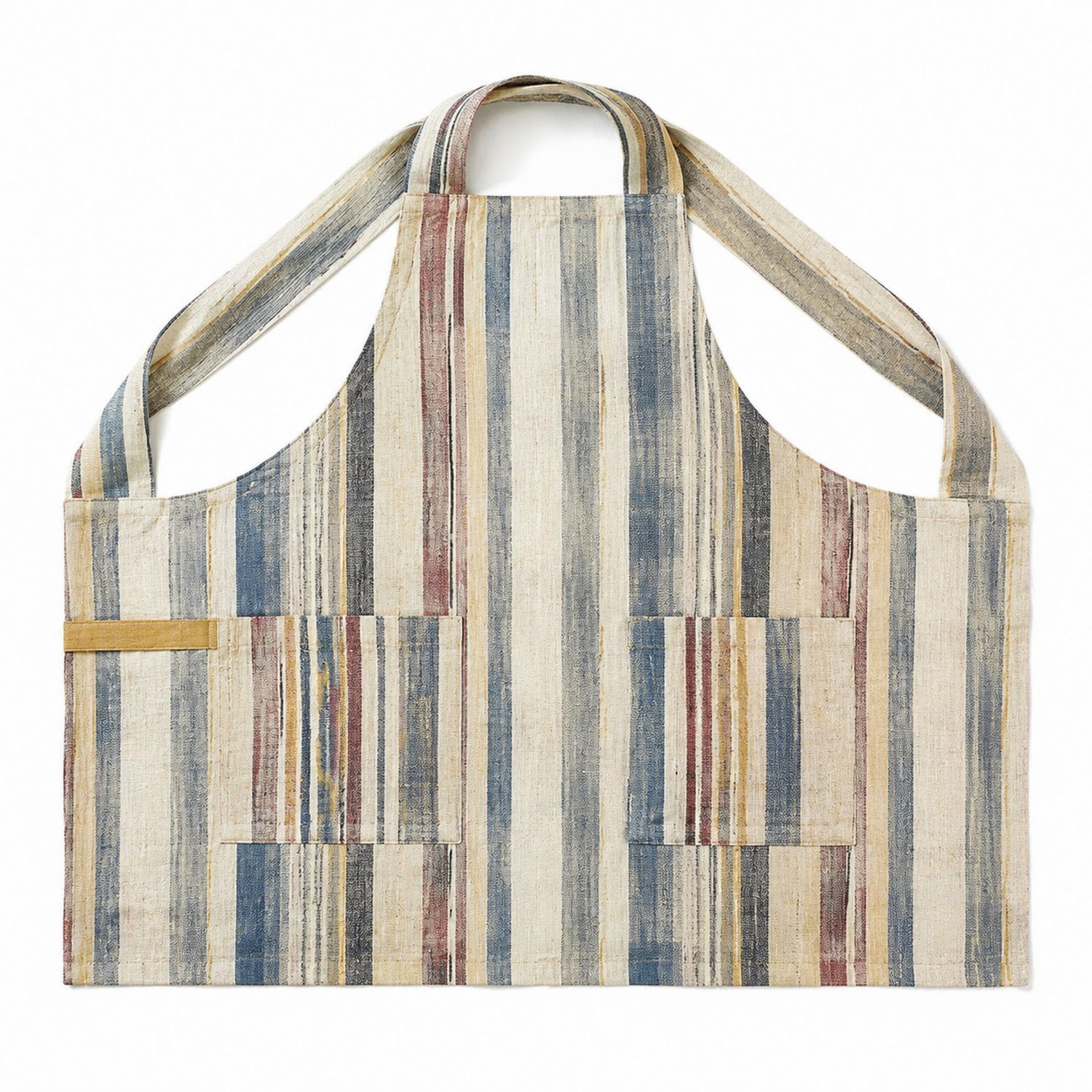 Tablier de Cuisine Rayé Multicolore avec Poches