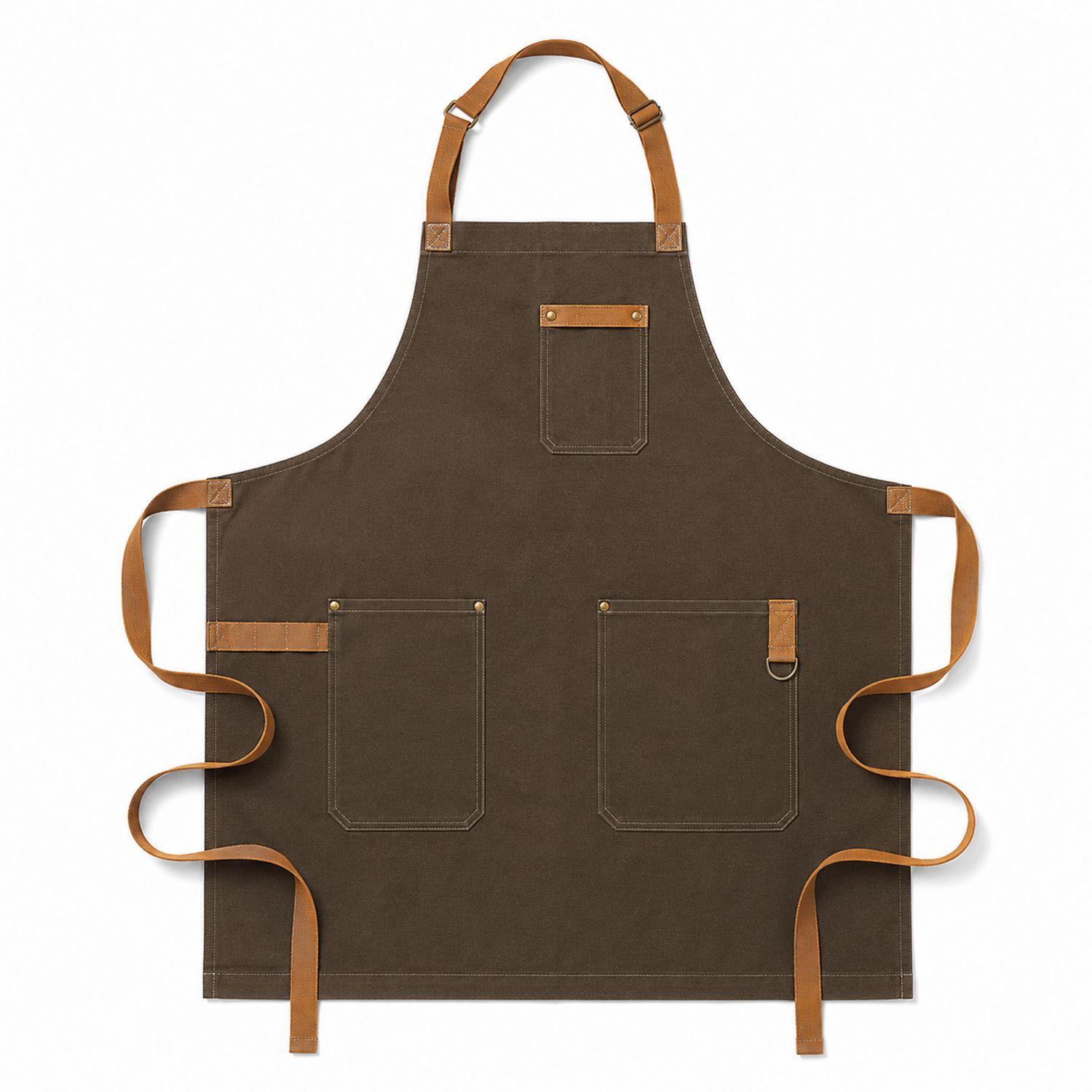 Tablier de Travail Réglable Marron avec Poches