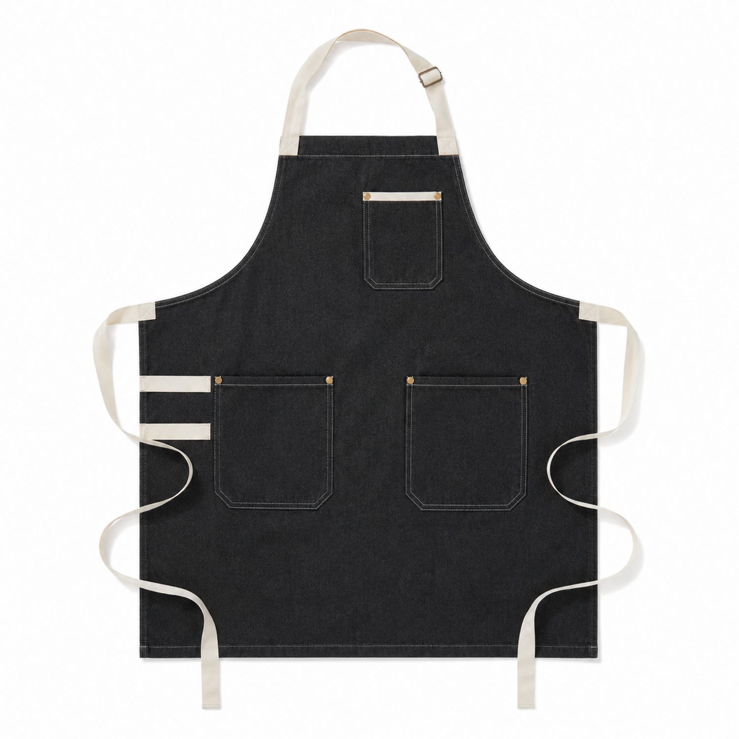 Tablier de Cuisine Noir avec Poches Multiples