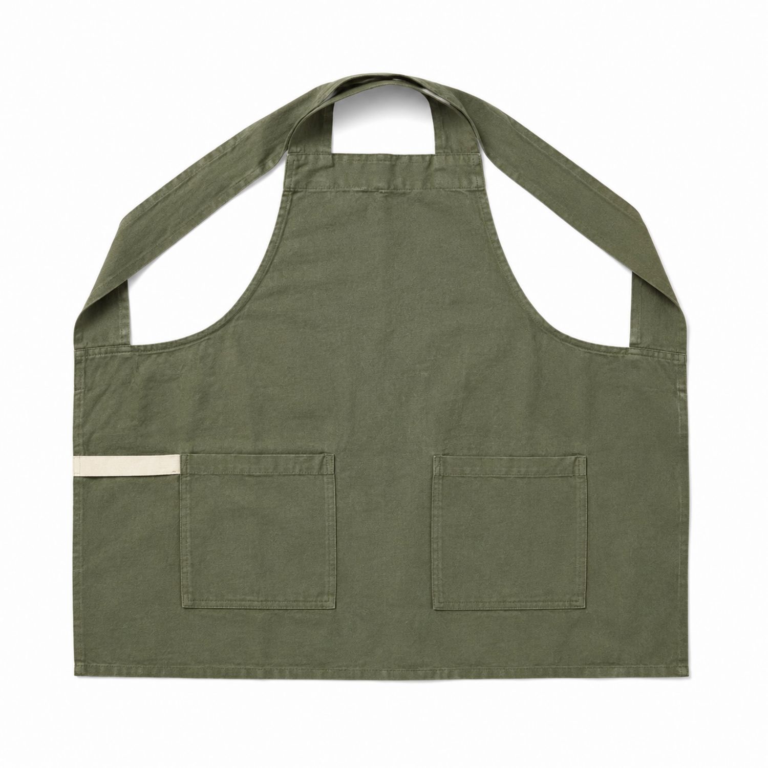 Tablier de cuisine vert avec poches avant