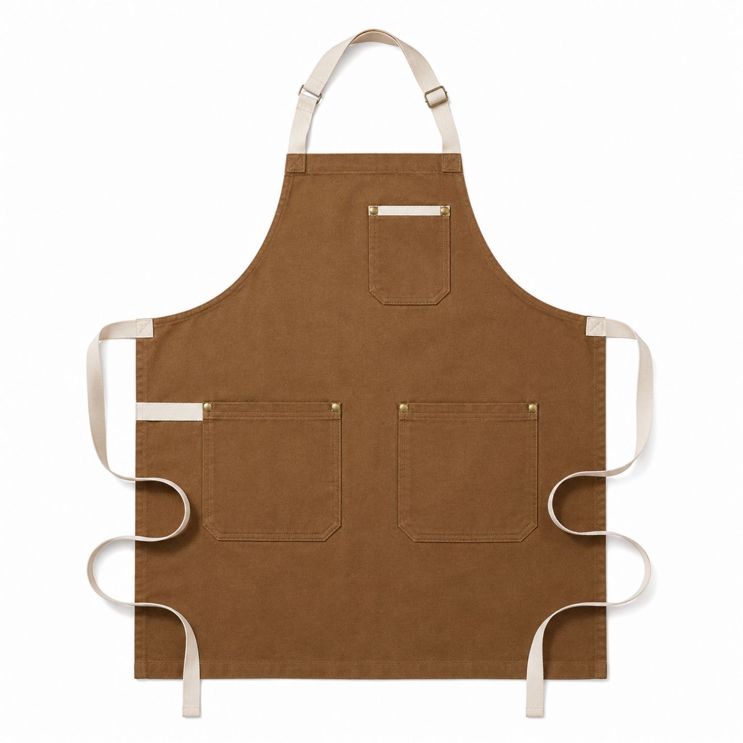 Tablier de Cuisine Brun avec Poches Multiples