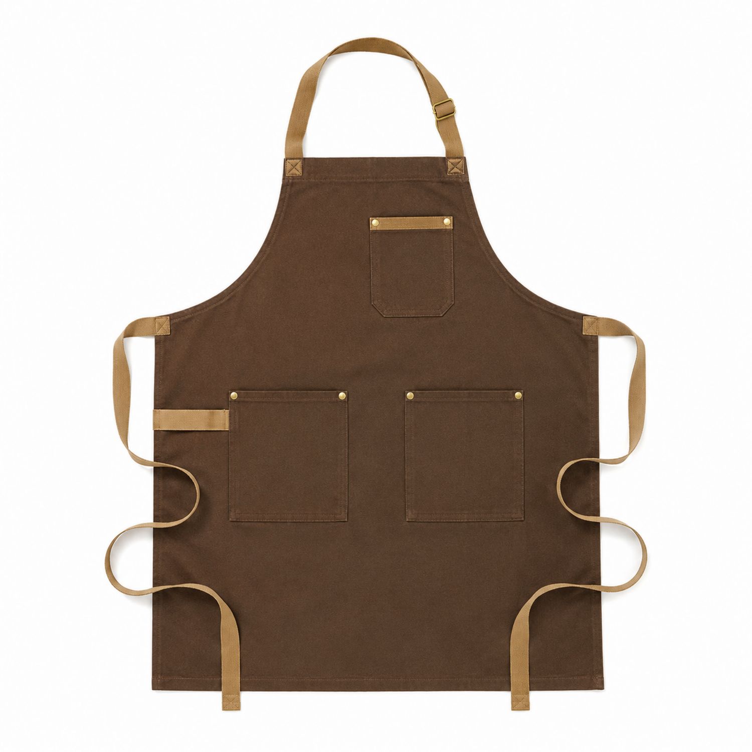 Tablier de Cuisine Marron avec Poches Multiples