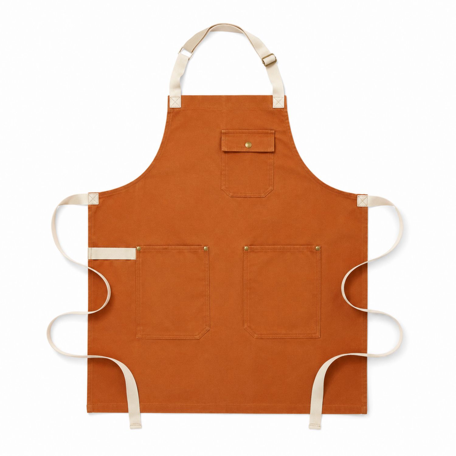 Tablier de cuisine ajustable marron avec poches