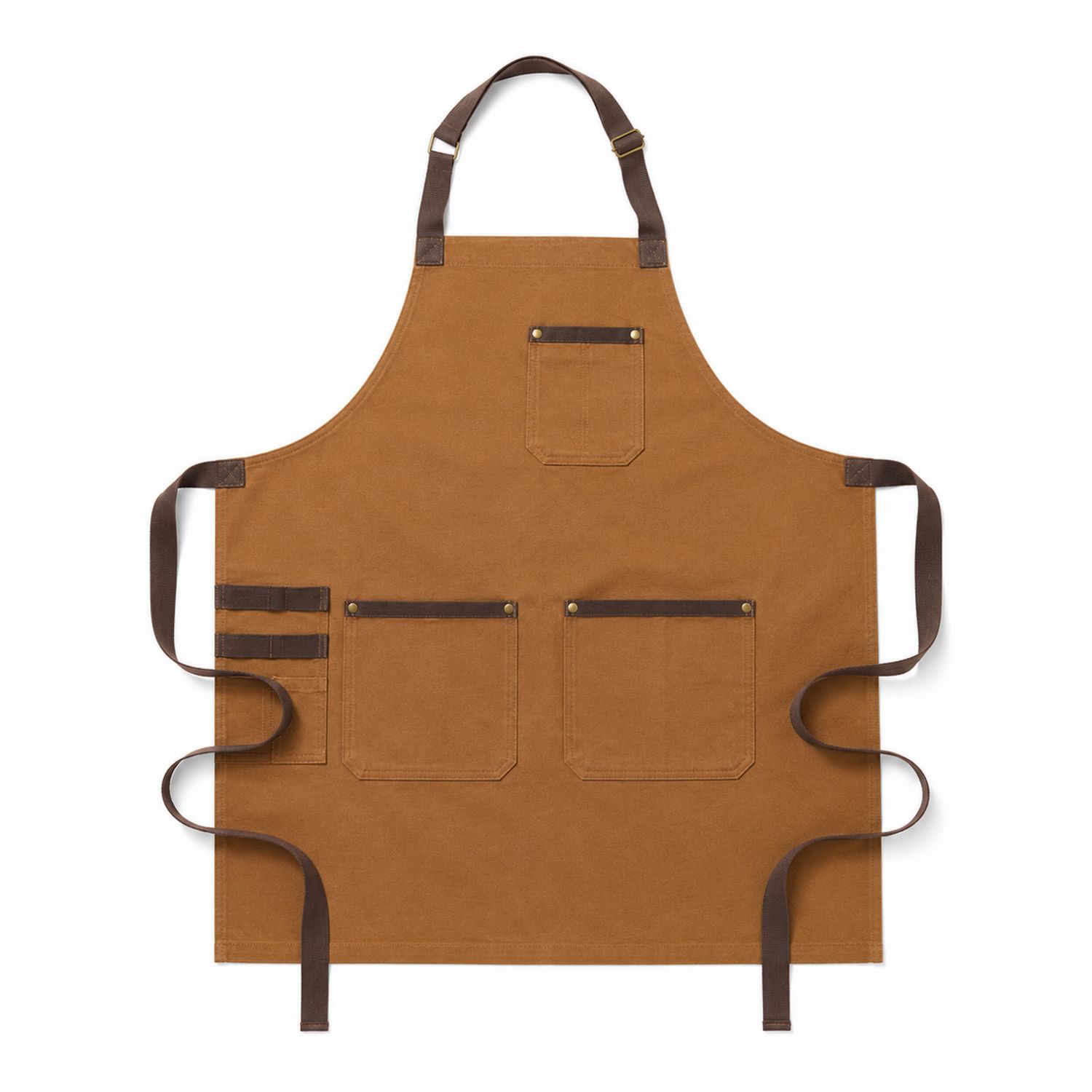 Tablier de cuisine marron avec poches réglables