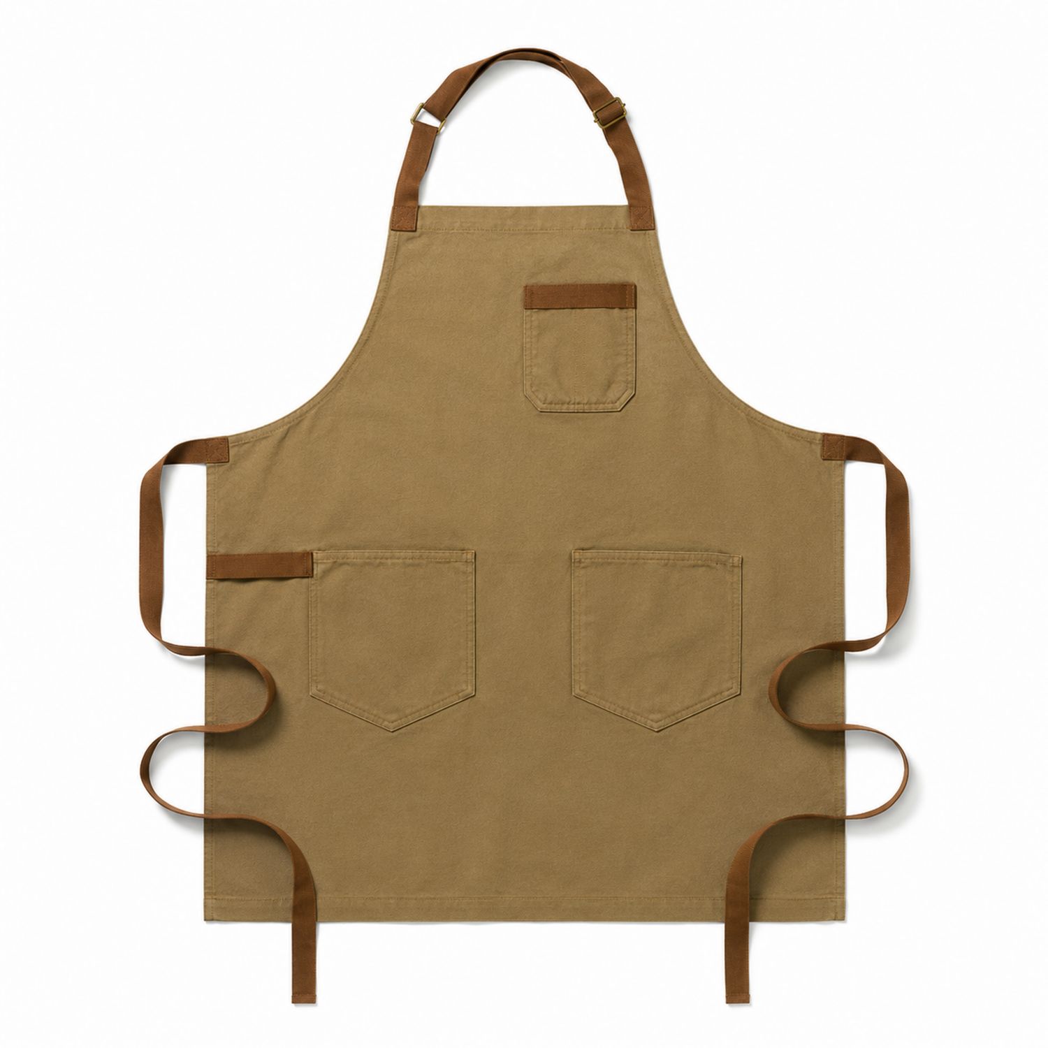 Tablier de Cuisine Marron à Poches Multiples
