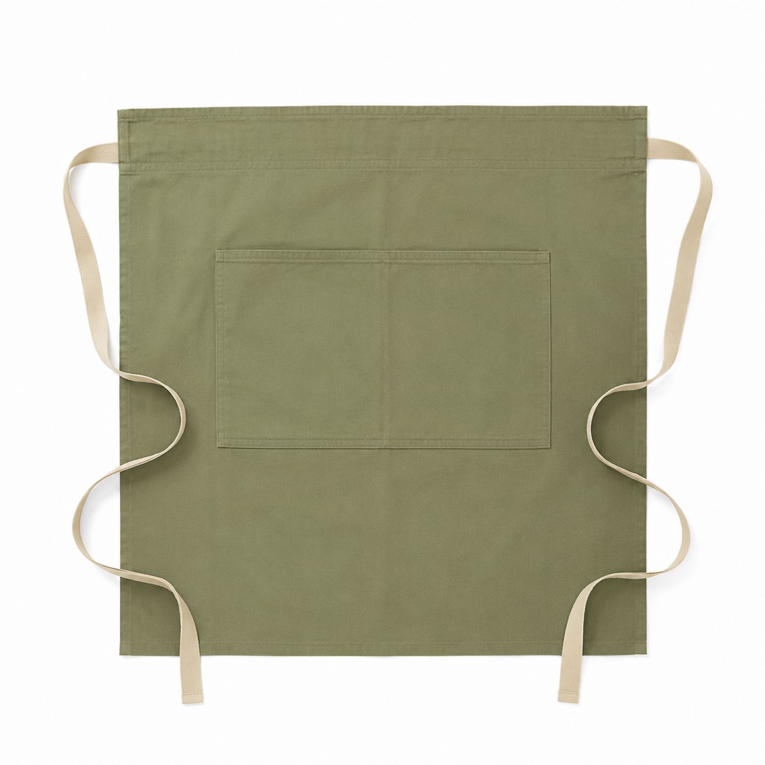Tablier de Cuisine Kaki avec Poche Avant