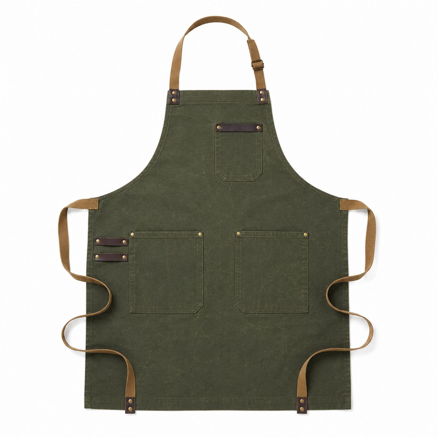 Tablier de Cuisine Vert avec Poches Ajustables