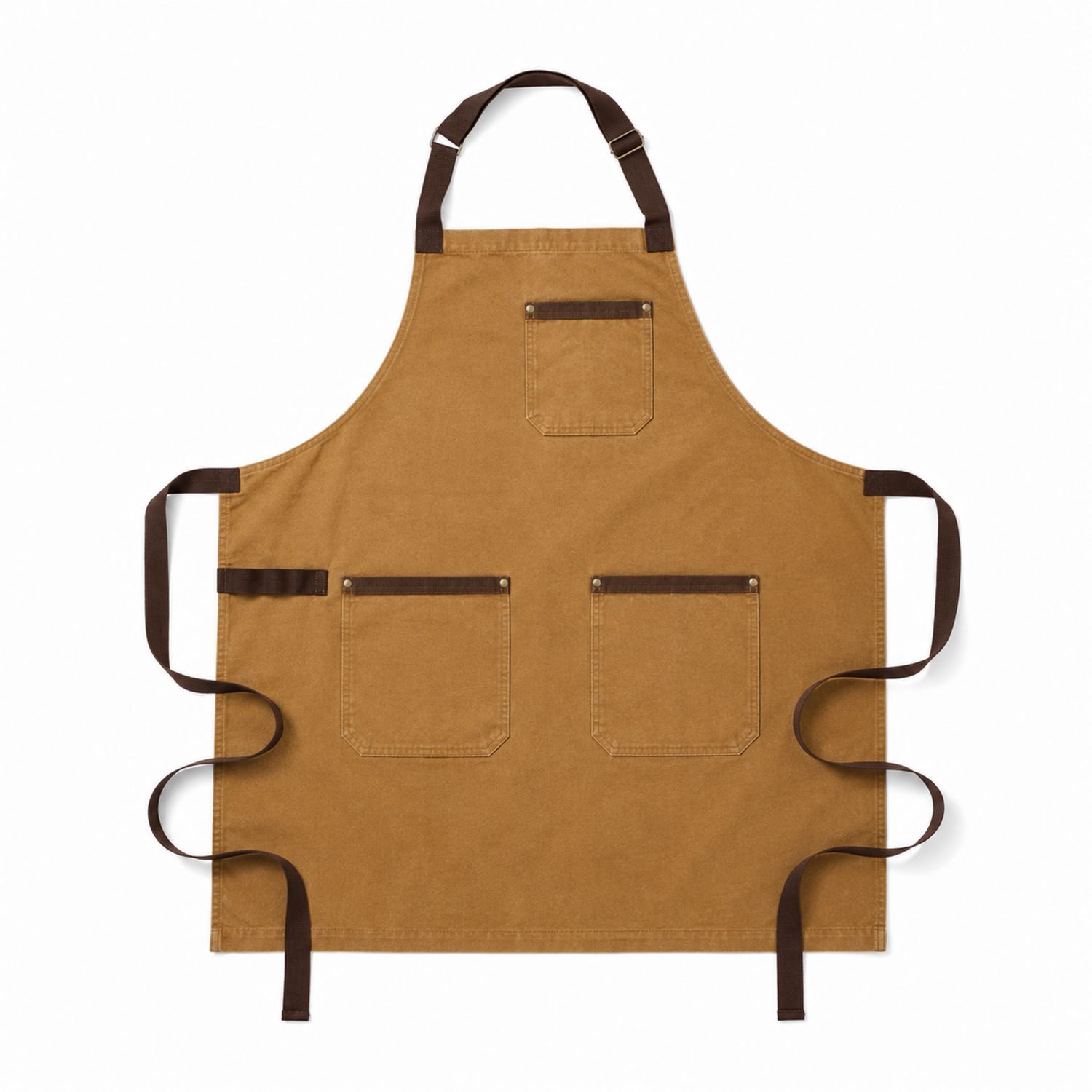 Tablier de Cuisine Marron avec Poches Multiples