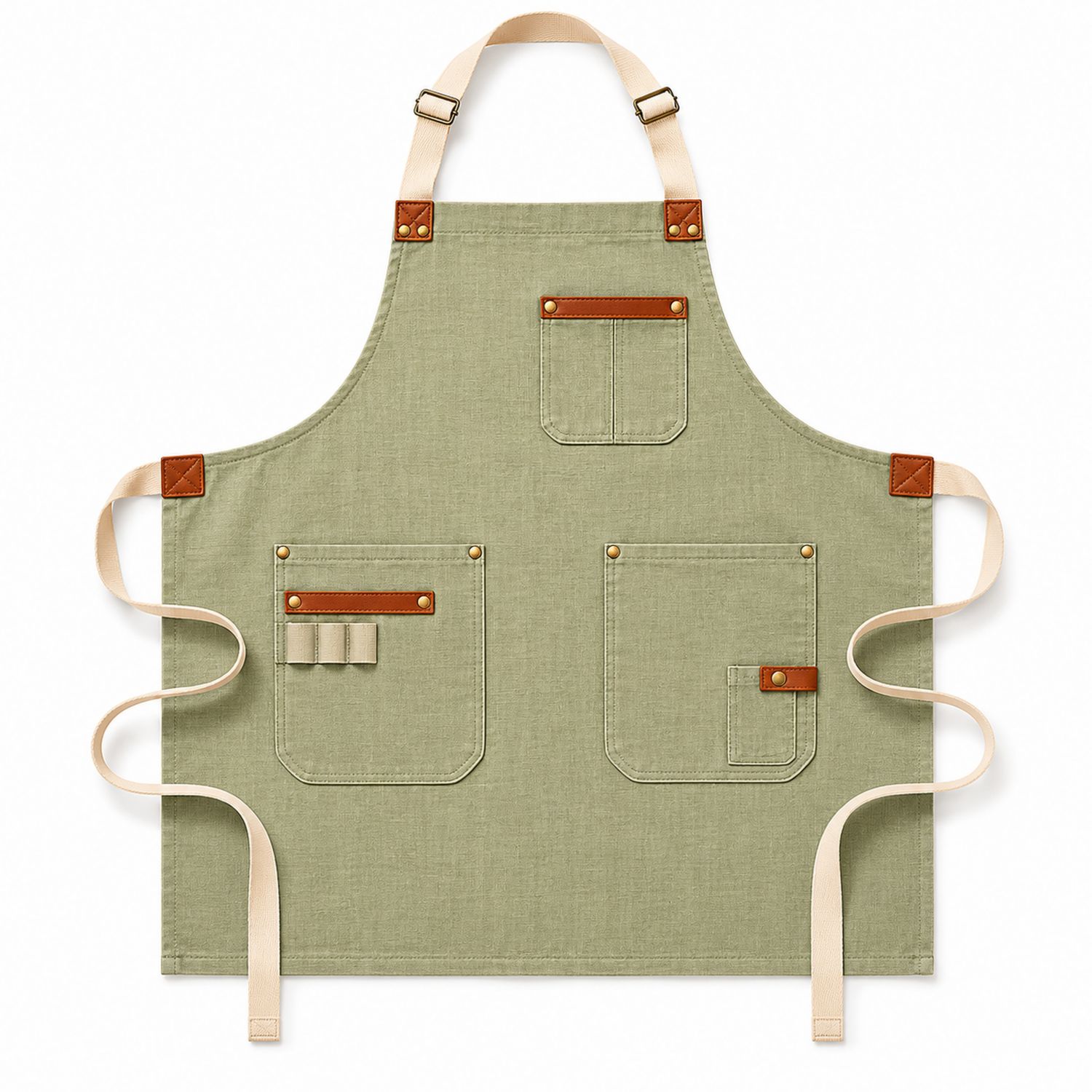 Tablier de Cuisine Beige avec Bretelles Réglables