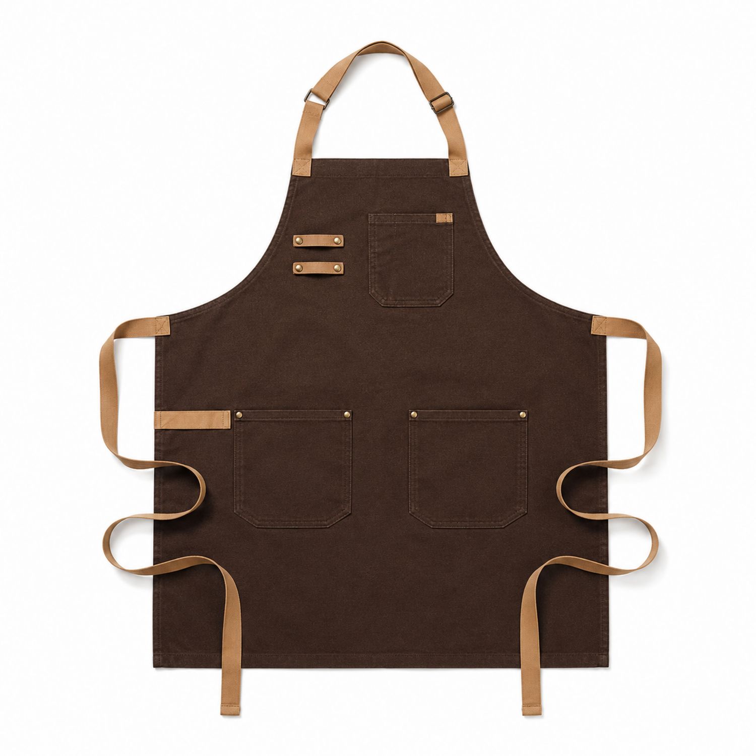 Tablier Marron avec Poches Multiples pour Cuisine