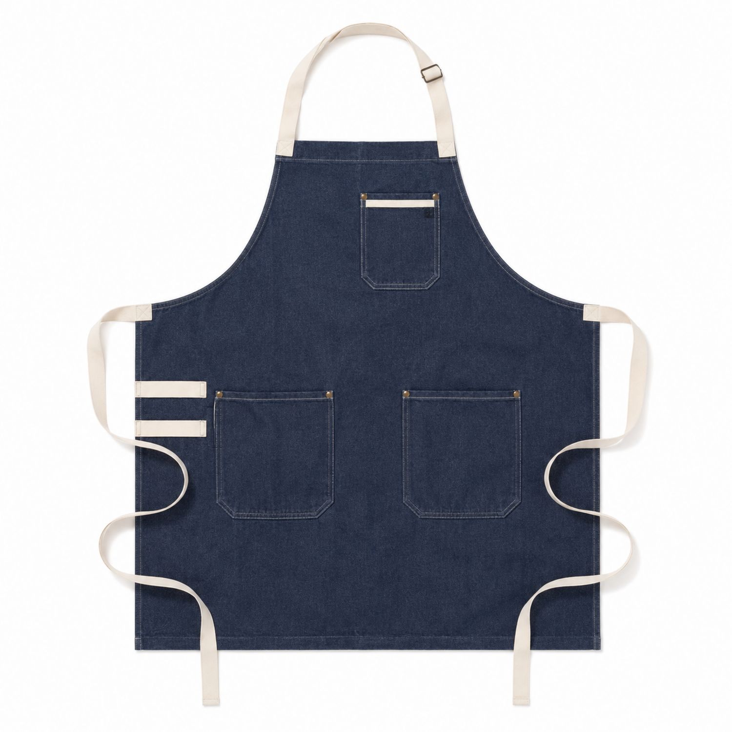 Tablier de Cuisine en Jean Bleu avec Poches Réglables