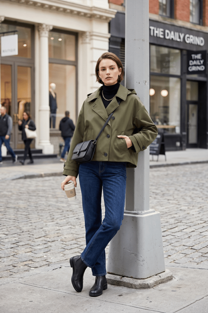 Women’s Cropped Hooded Trench Jacket (Buy 2 Free Shipping)