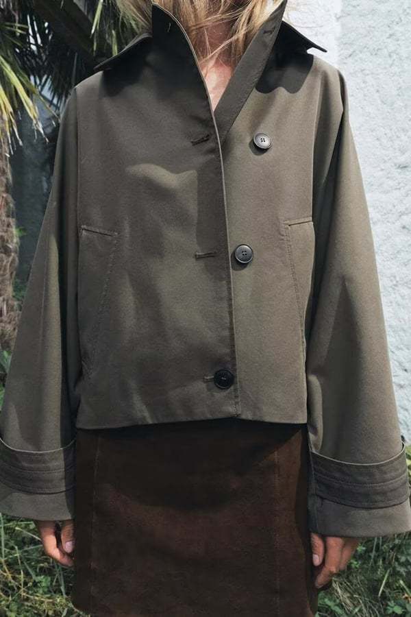 Women’s Cropped Hooded Trench Jacket (Buy 2 Free Shipping)