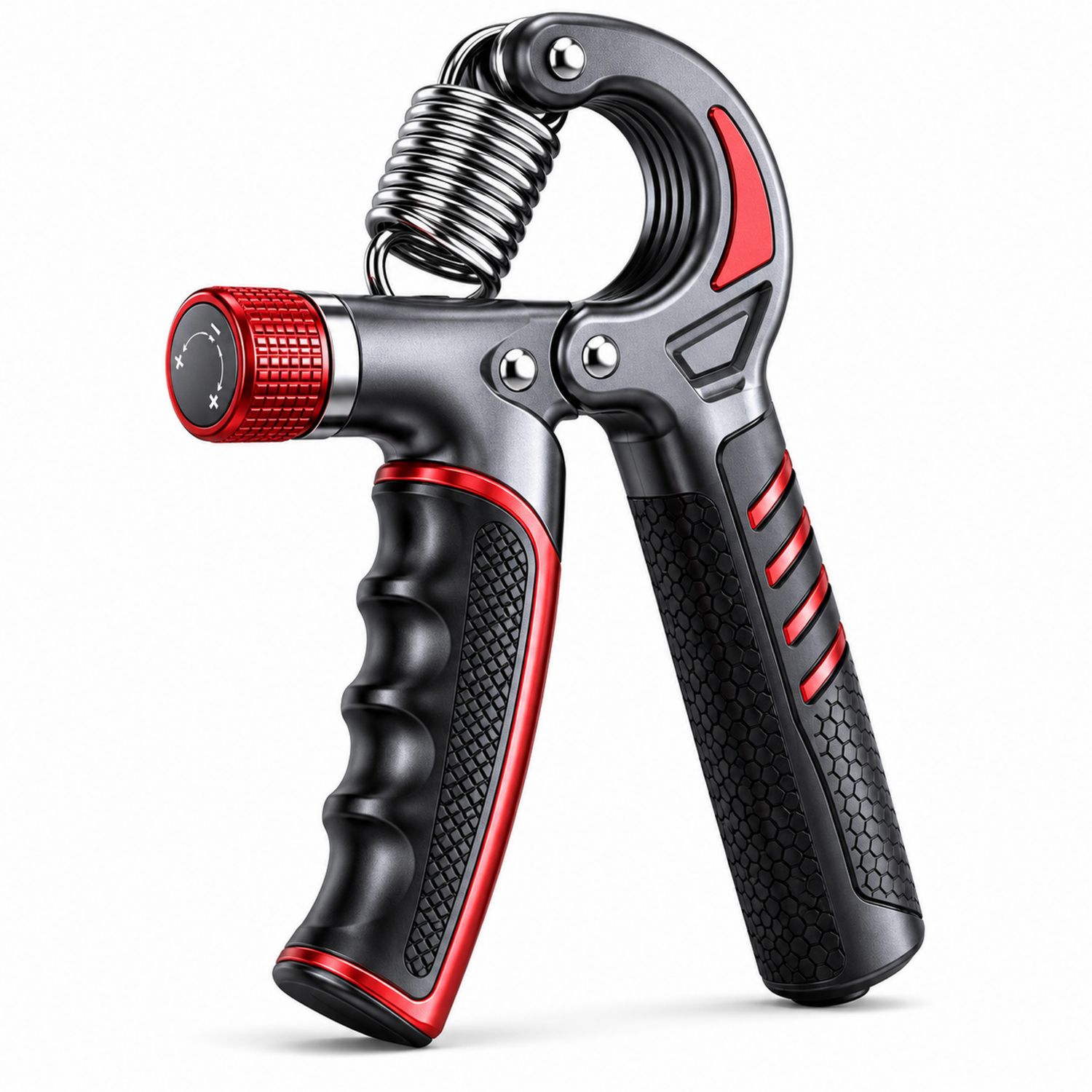Pince de Musculation Réglable Noir/Rouge pour Exercices de Main