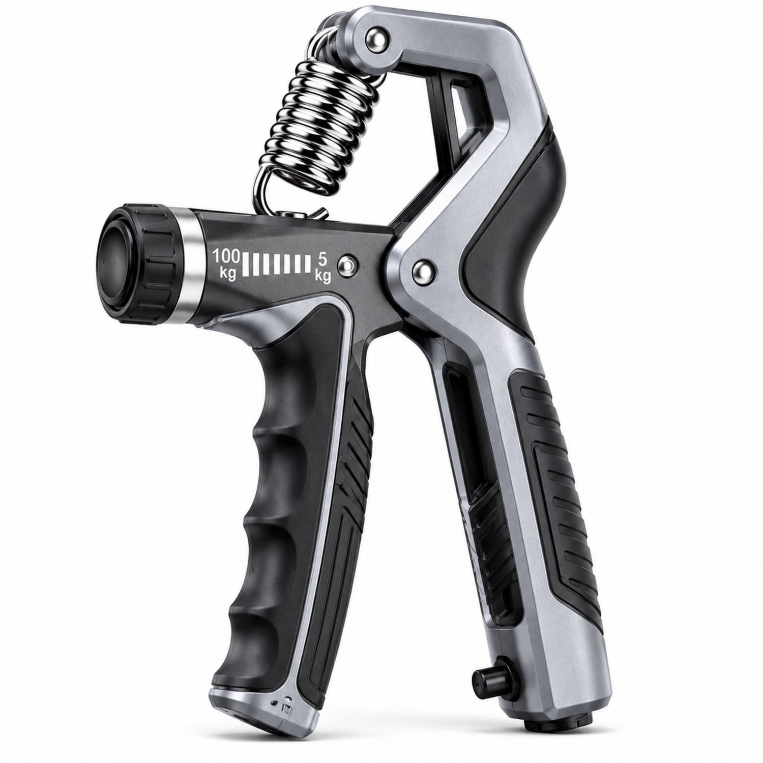 Exerceur de Main Réglable 5-100kg Noir et Argent