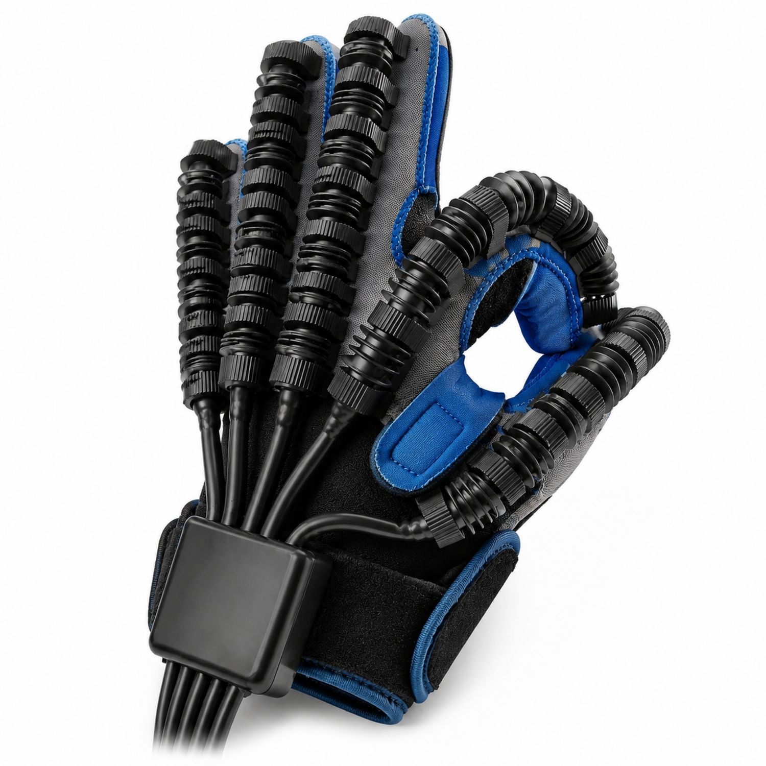 Gant d'entraînement réglable avec résistance pour renforcement musculaire - Noir/Bleu