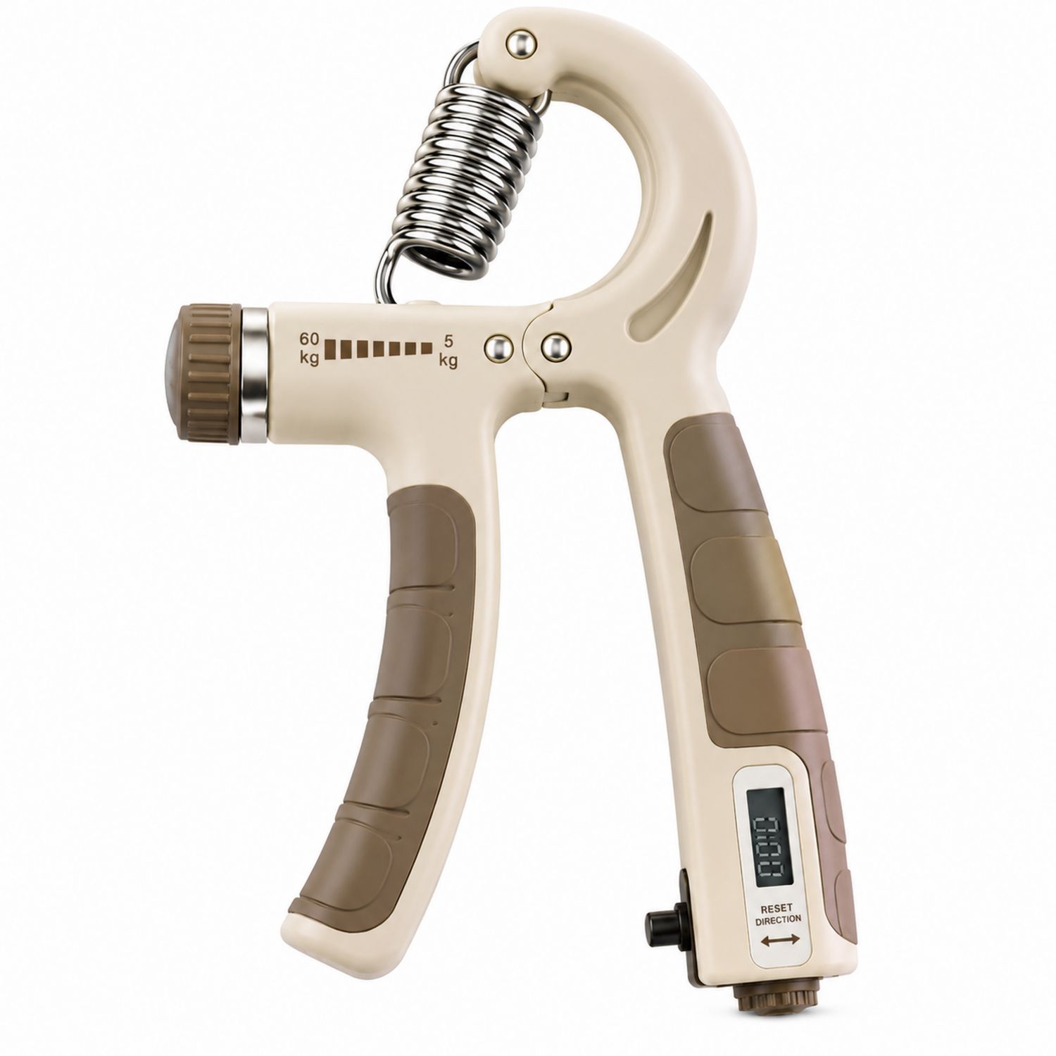 Pince de Musculation Réglable 5-60 kg Beige avec Affichage Numérique