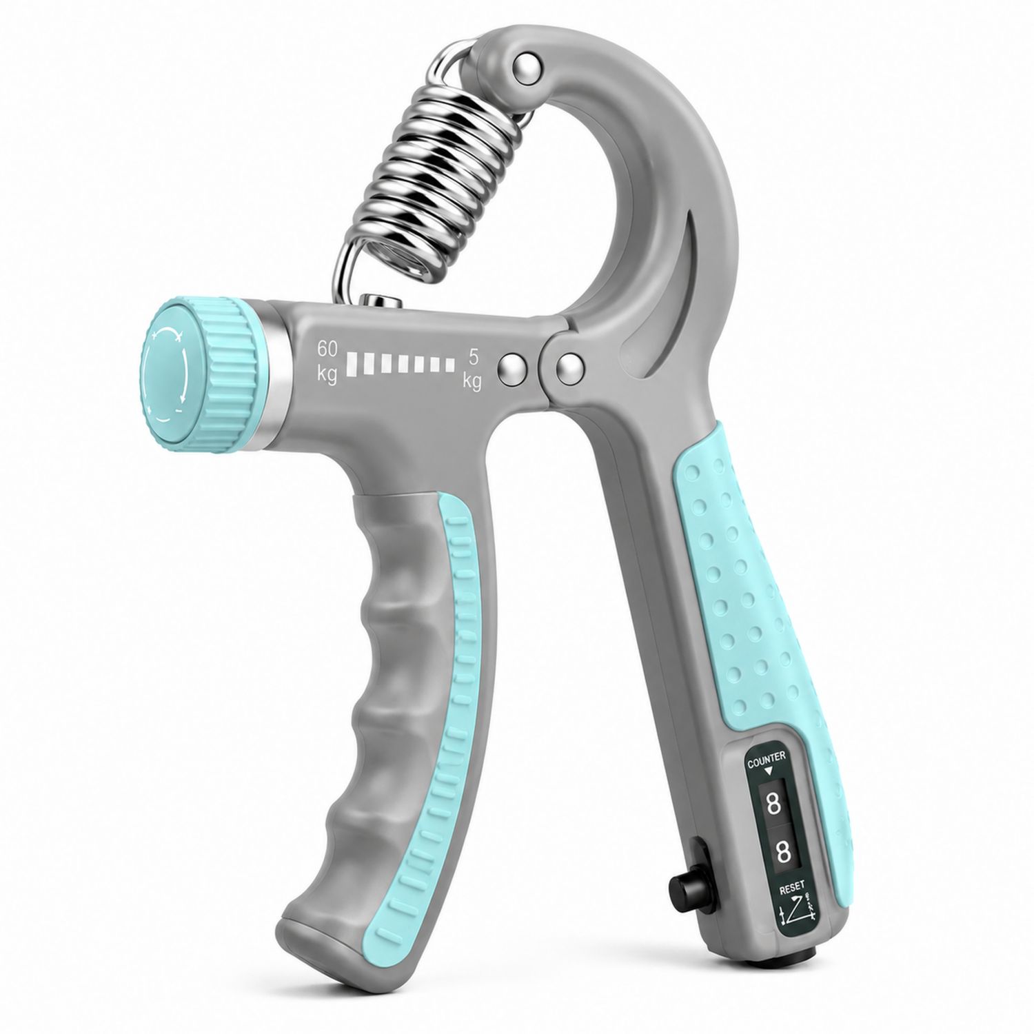 Poignée de Musculation Réglable avec Compteur 5-60 kg Gris/Bleu