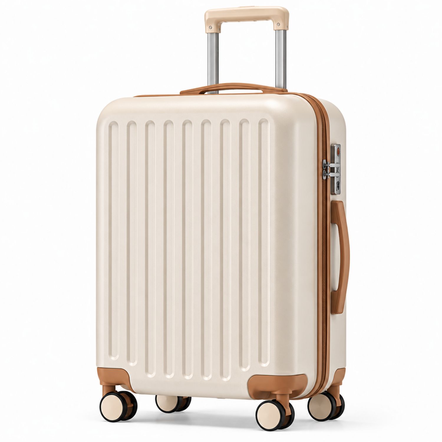 Valise à roulettes ivoire 35L avec serrure TSA