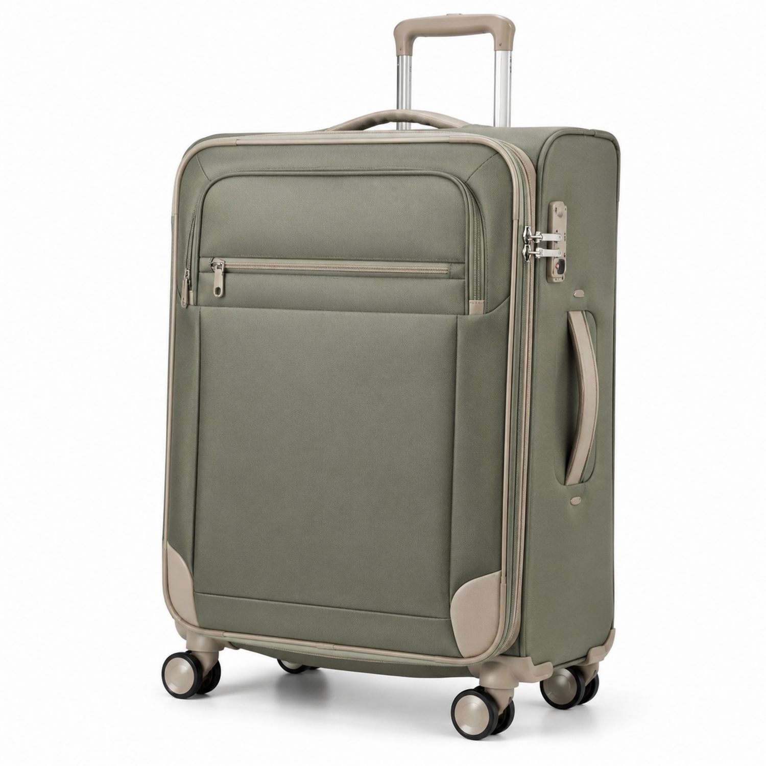 Valise à roulettes extensible vert kaki 75L