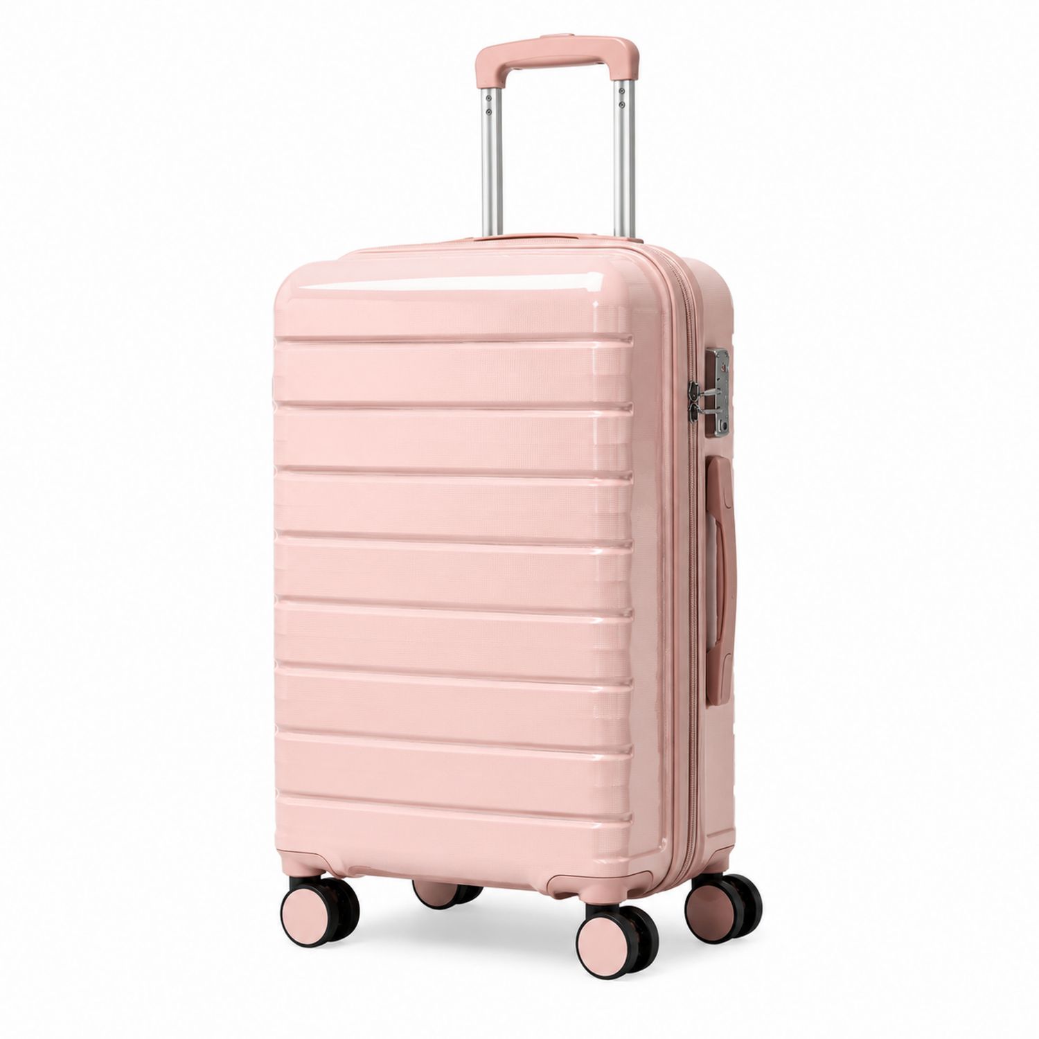 Valise cabine rose à roulettes 35L avec serrure TSA
