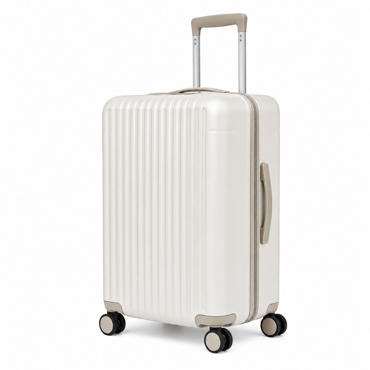 Valise rigide à roulettes couleur ivoire 60L