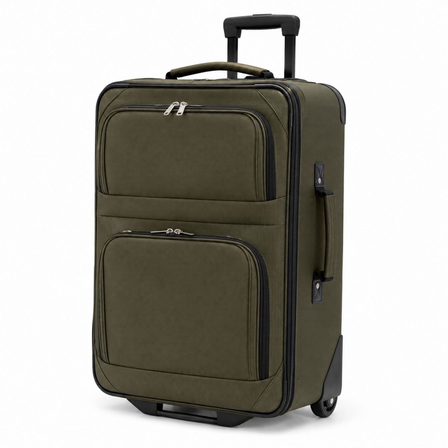 Valise à roulettes extensible 55cm vert kaki