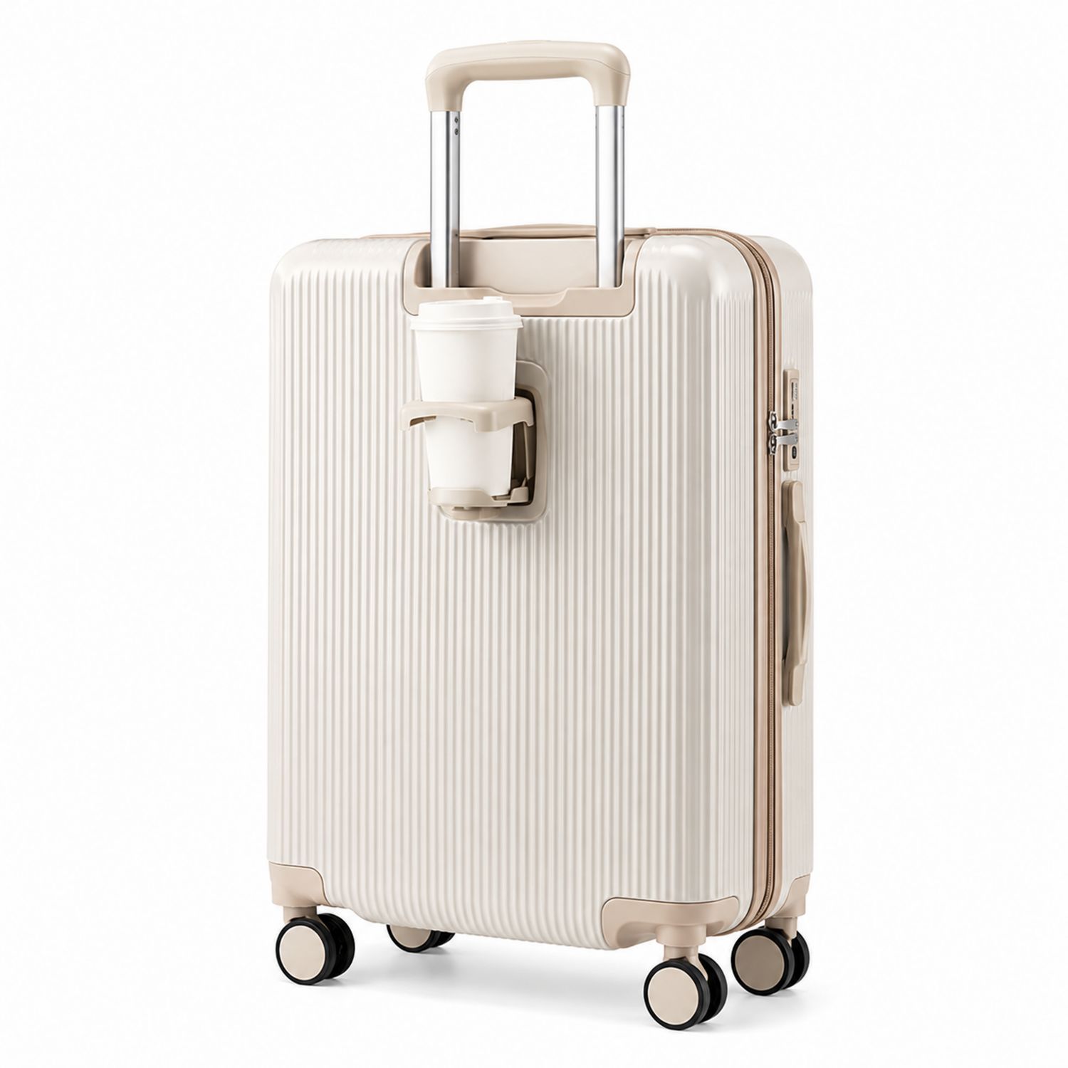 Valise Rigide Champagne avec Porte-gobelet