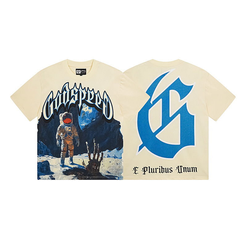 Godspeed Astronaut Moon Graphic T-Shirt – Beige