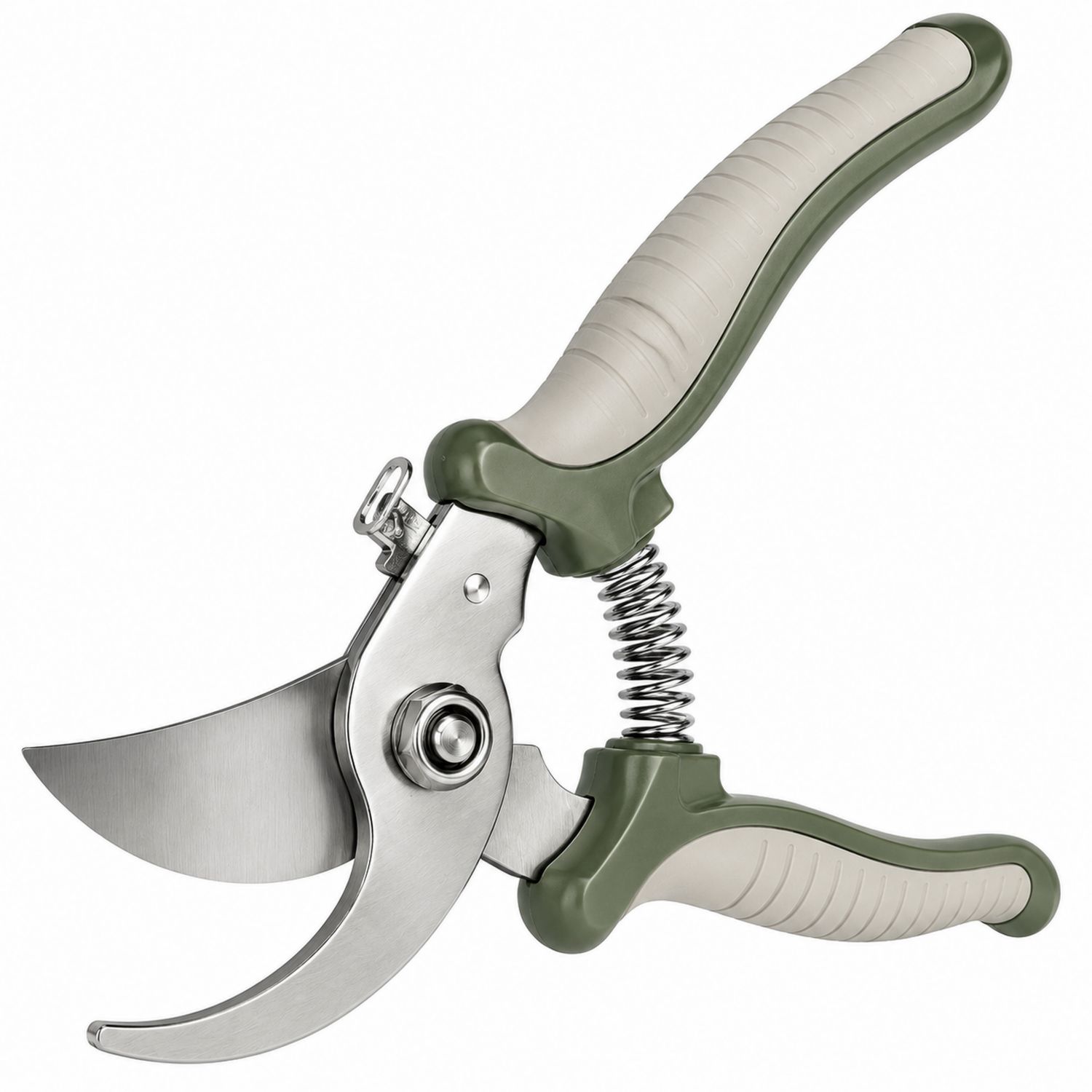 Ergonomische Gartenschere mit Bypassklinge Grün/Beige