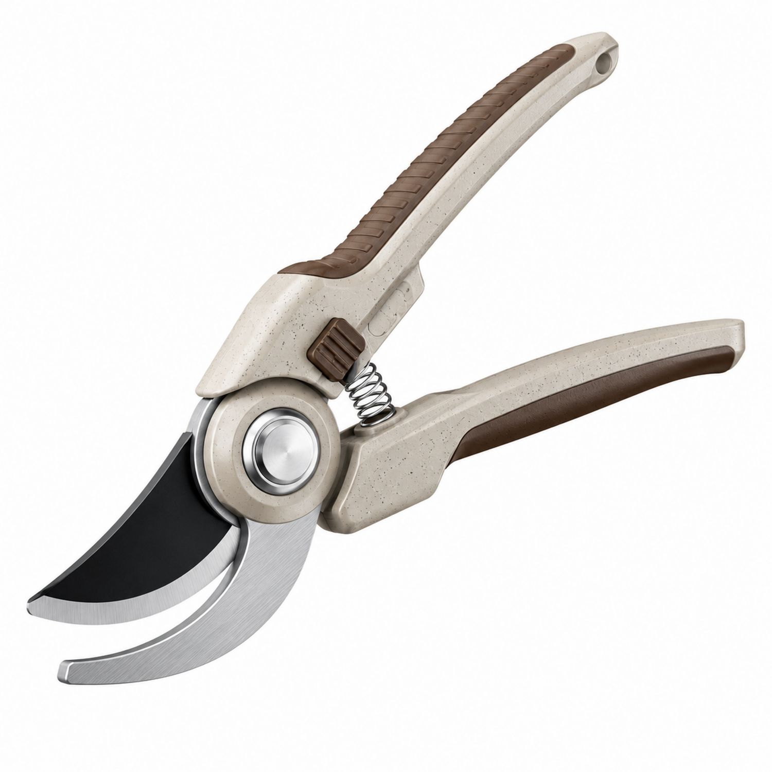Ergonomische Bypass-Gartenschere Beige/Braun