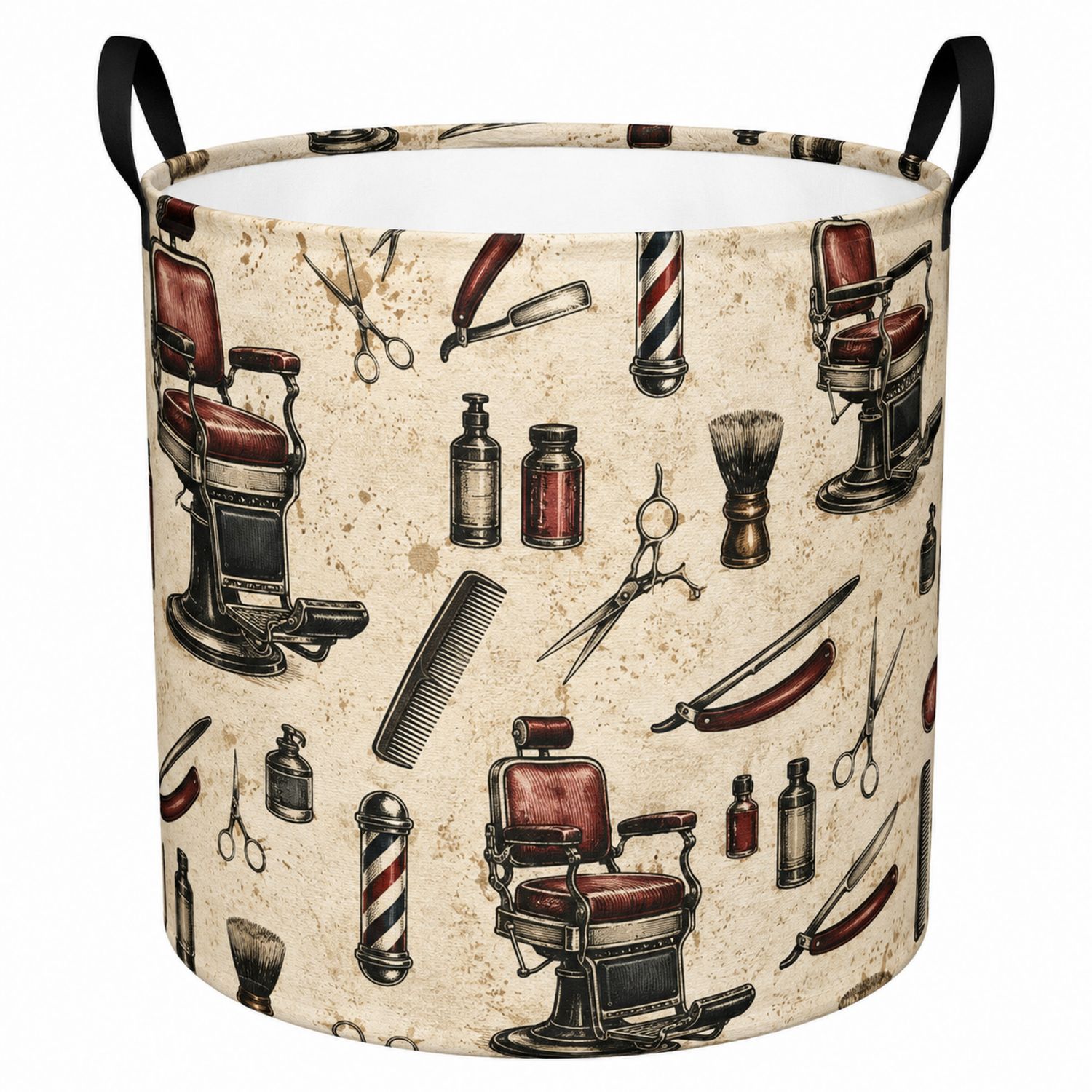 Panier de Rangement de Salon Vintage Beige et Rouge-Placerux